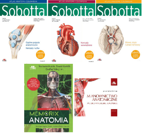 Atlas anatomii Sobotta Łacińskie mianownictwo. Tomy 1-3 + Mianownictwo anatomiczne polsko-angielsko-łacińskie + Memorix anatomia